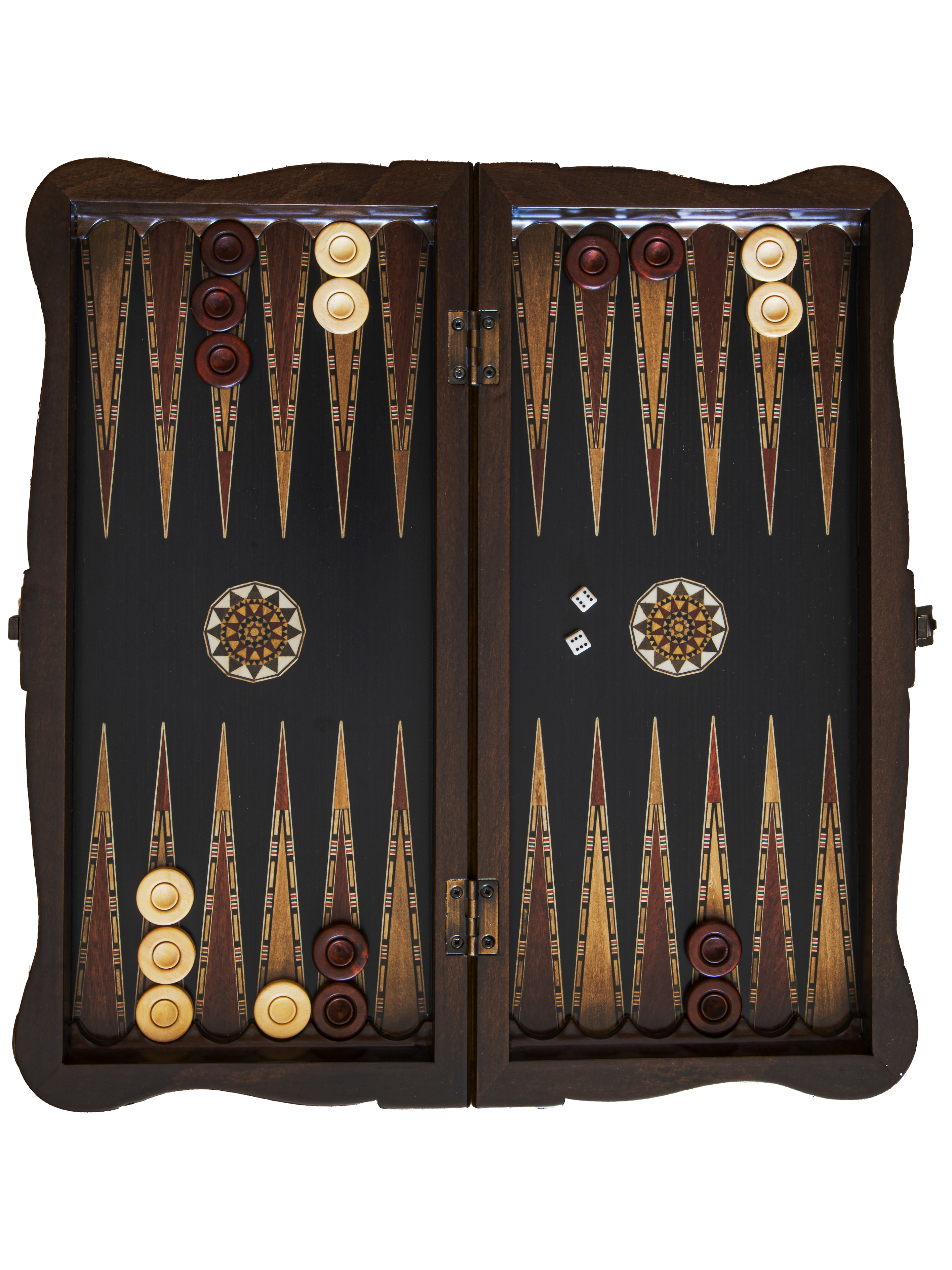 Joc de sah si table din lemn masiv si sidef 2181 BLK